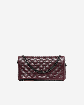 Heritage small clutch bag in burgundy leather