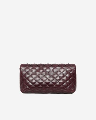 Heritage small clutch bag in burgundy leather