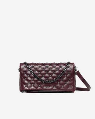 Heritage small clutch bag in burgundy leather