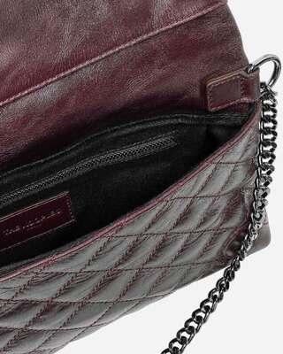 Heritage small clutch bag in burgundy leather