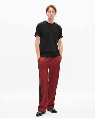 Wide burgundy jogging bottoms