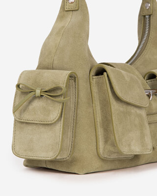 Amelia bag in camel suede leather