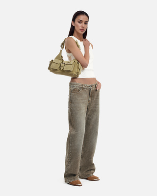 Amelia bag in camel suede leather