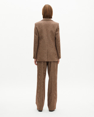 Camel houndstooth tailored jacket
