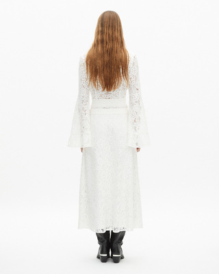 Long white lace skirt