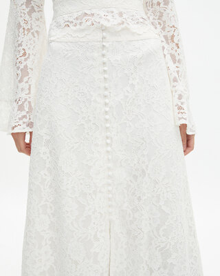 Long white lace skirt