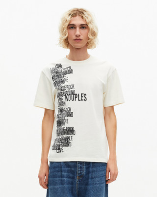 T-shirt with screen print The Kooples ecru