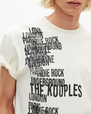 T-shirt with screen print The Kooples ecru
