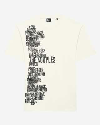T-shirt with screen print The Kooples ecru