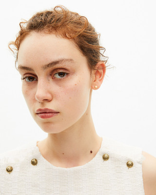 Ecru tweed top