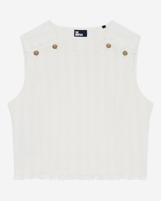 Ecru tweed top
