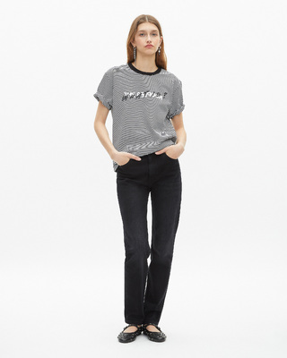 What is ecru striped T-shirt