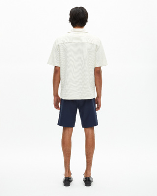 Ecru honeycomb short-sleeve shirt