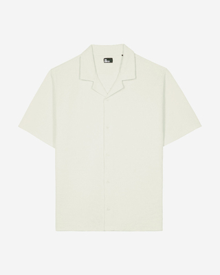 Ecru honeycomb short-sleeve shirt