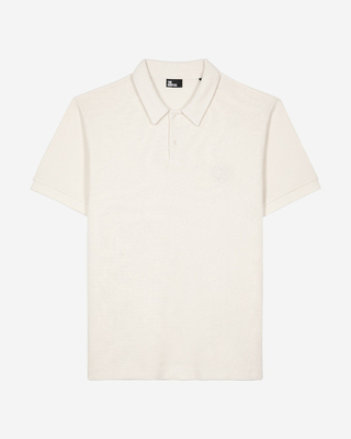 Honeycomb polo shirt with ecru crest