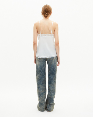 Ecru silk and lace camisole