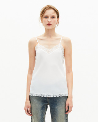 Ecru silk and lace camisole
