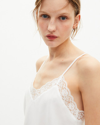 Ecru silk and lace camisole
