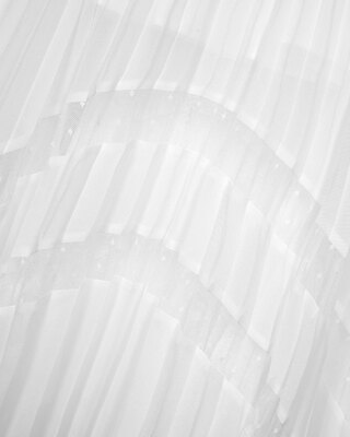 Ecru plumetis long pleated dress