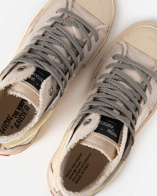 The Kooples X Hidn-Ander High-Top Sneakers in Ecru