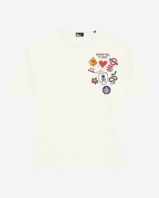 Ecru pines-effect printed T-shirt