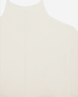 White mock-neck sweater