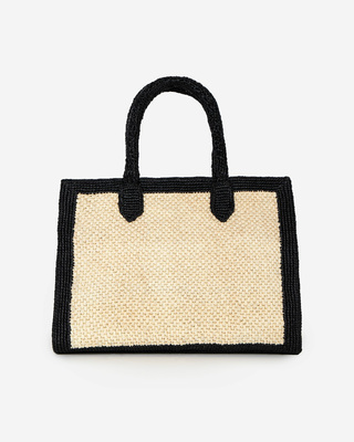 Ecru raffia tote bag