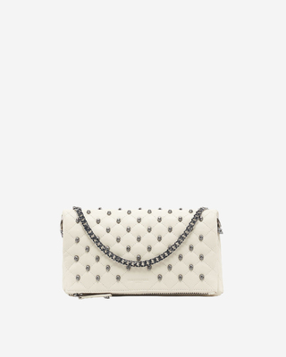 Heritage small clutch bag in ecru leather