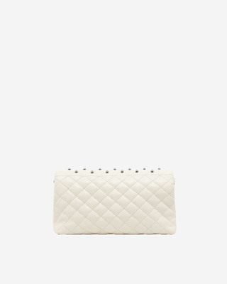 Heritage small clutch bag in ecru leather
