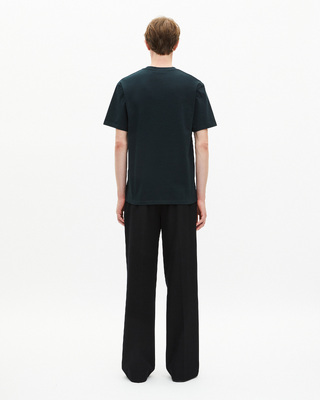 T-shirt with dark green patch
