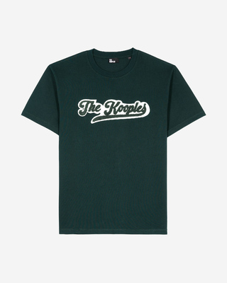 T-shirt with dark green patch