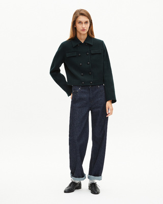 Dark green wool short jacket