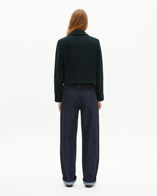 Dark green wool short jacket