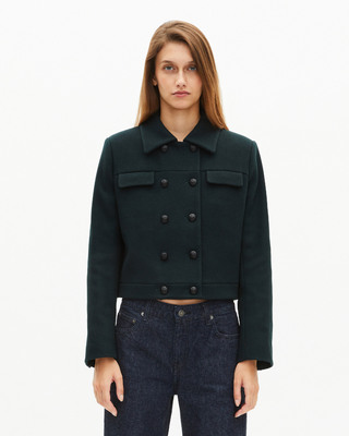 Dark green wool short jacket