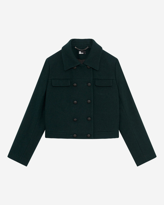 Dark green wool short jacket
