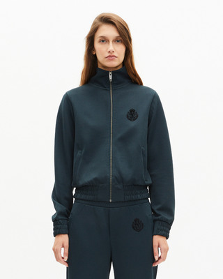 Dark green zip-up sweatshirt