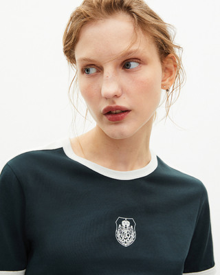 T-shirt with dark green coat of arms