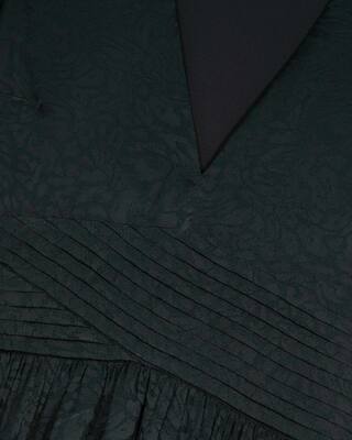 Dark green leopard jacquard maxi dress