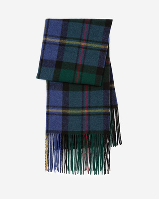 Blue and green tartan scarf