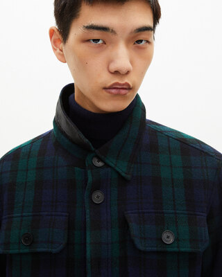 Dark green tartan overshirt