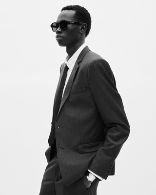 Slim-fit suit jacket in grey wool