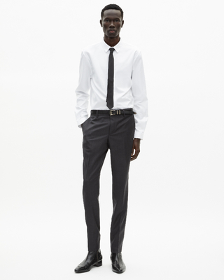 Fitted suit pants in grey wool