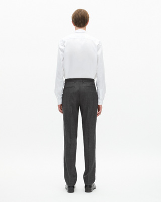 Grey straight wool suit pants