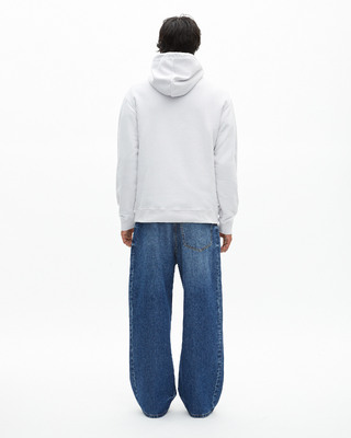 Hooded sweatshirt with grey screen print