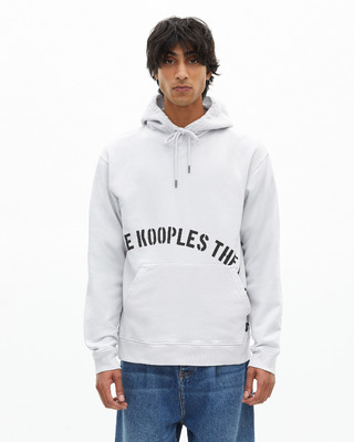 Hooded sweatshirt with grey screen print