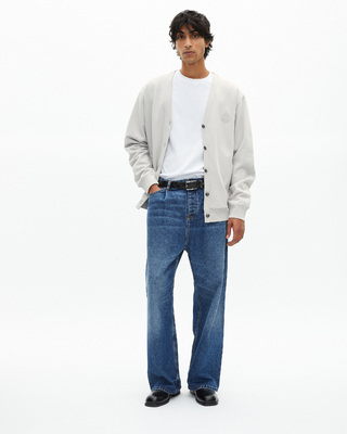 Button-down cardigan in grey jersey