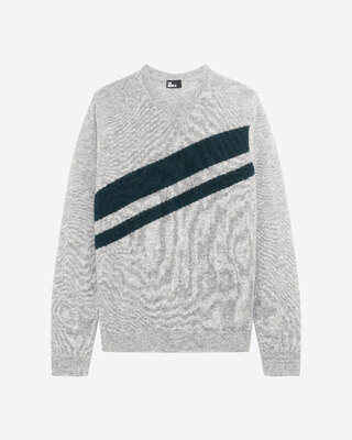 Sweater with contrasting gray stripes