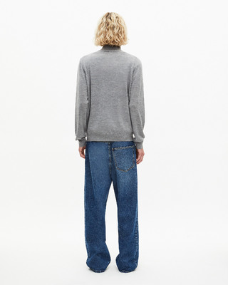 Grey stand-up collar sweater