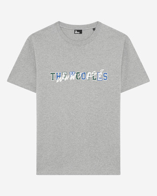 What is grey T-shirt