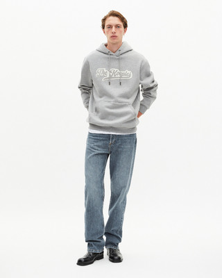 Hooded sweatshirt with grey patch